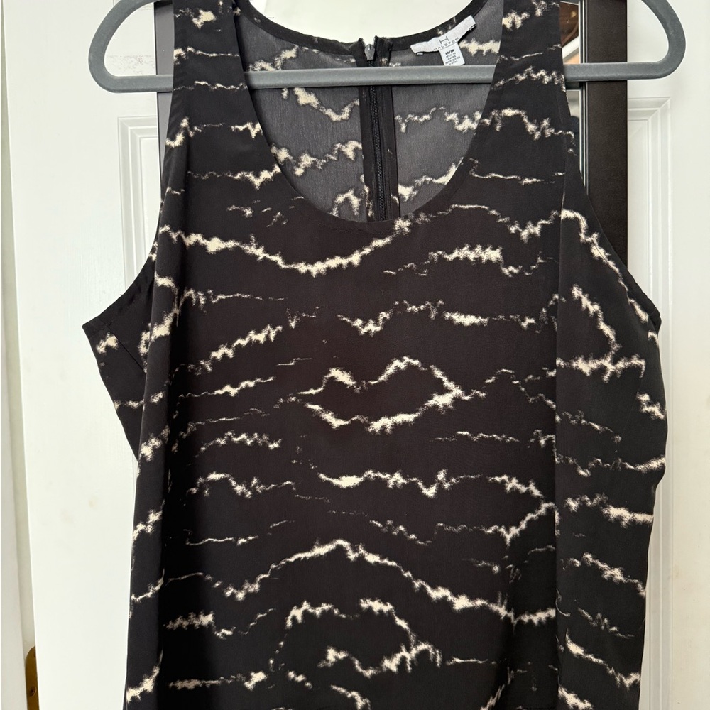 Halston Heritage Black and White Sleeveless Tank Top